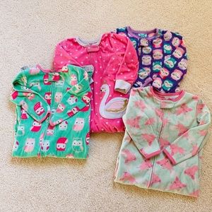 Set of four footie pajamas size 18 months